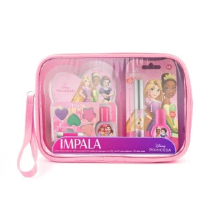 KIT IMPALA INFANTIL - PRINCESAS - ESMALTES + BRILHO LABIAL + PALETA DE MAQUIAGEM