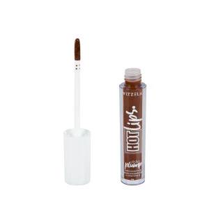 GLOSS LABIAL VIZZELA - HOT LIPS - BROWN