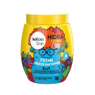 MÁSCARA SALON LINE 1KG - HIDRA MULTY KIDS - MULTIFUNCIONAL 3 EM 1 UVA