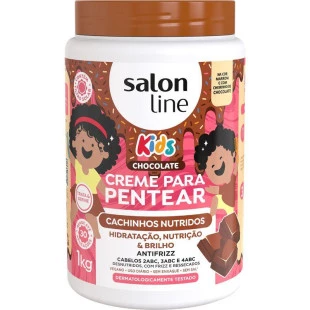 CREME PARA PENTEAR SALON LINE 1KG - CACHINHOS NUTRIDOS KIDS - CHOCOLATE