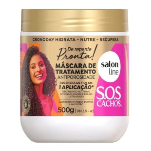 MÁSCARA CAPILAR SALON LINE 500G - SOS CACHOS - DE REPENTE PRONTA