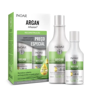 KIT INOAR ARGAN INFUSION - RECONSTRUÇÃO - SHAMPOO 500ML + CONDICIONADOR 250ML
