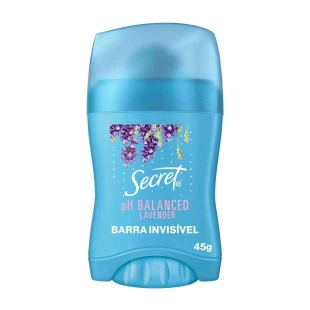 DESODORANTE EM BARRA SECRET 45G - PH BALANCED - LAVANDER