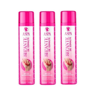 KIT 3UN SPRAY SECANTE DE ESMALTE ASPA - 400ML - SECA INSTANTANEO