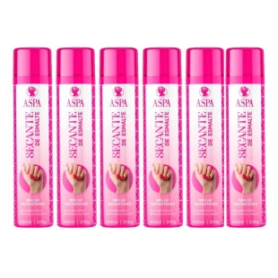 KIT 6UN SPRAY SECANTE DE ESMALTE ASPA - 400ML - SECA INSTANTANEO