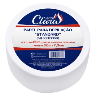 PAPEL PARA DEPILAÇÃO SANTA CLARA - ROLO COM 50 METROS - FALSO TECIDO ref:799
