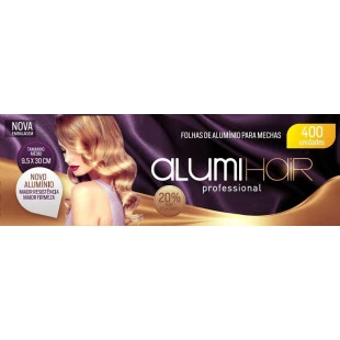 FOLHAS DE ALUMÍNIO PARA MECHAS ALUMI HAIR 400UN MÉDIO
