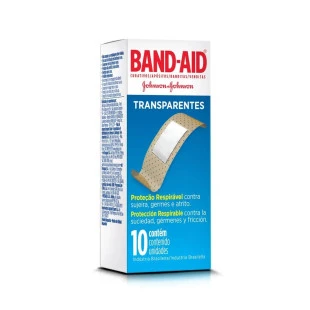 CURATIVO BAND-AID - 10 UNIDADES - TRANSPARENTE
