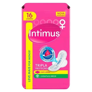 ABSORVENTE INTIMUS 16UN TRIPLA PROTEÇÃO - COM ABAS - SECA