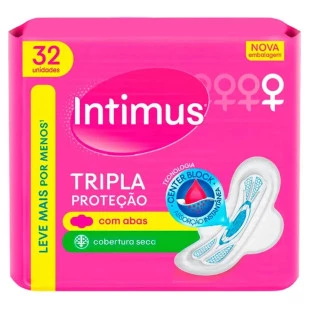 ABSORVENTE INTIMUS GEL 32UN TRIPLA PROTEÇÃO - COM ABAS - SECA