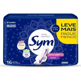 ABSORVENTE SYM 16UN NOITE E DIA - COM ABAS - SUAVE