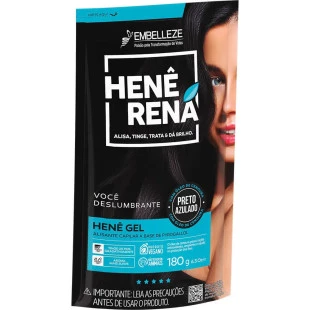 GEL ALISANTE COM COLORAÇÃO HENÊ 180G HENÁ - PRETO AZULADO