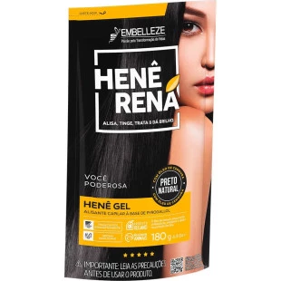 GEL ALISANTE COM COLORAÇÃO HENÊ 180G HENÁ - PRETO NATURAL